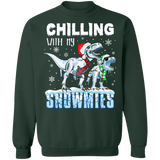 Chilling with my Snowmies T-rex Dinosaurs Ugly Christmas Sweater sweatshirt