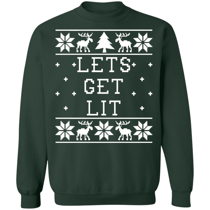 let's get lit ugly christmas sweater sweatshirt