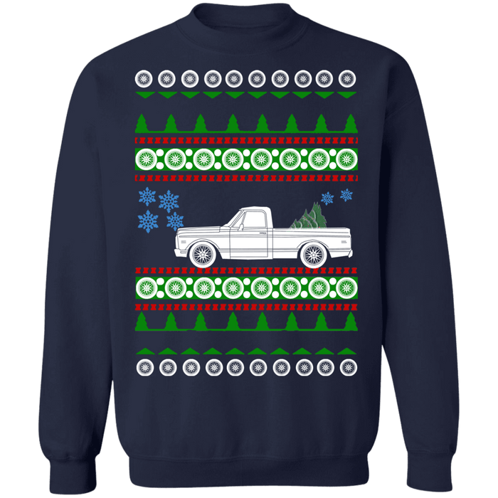 truck like 1971 Chevy K10 Ugly christmas sweater