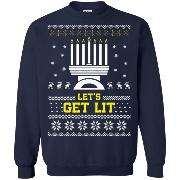 Hanukkah Menora Lets Get Lit Ugly Sweater sweatshirt