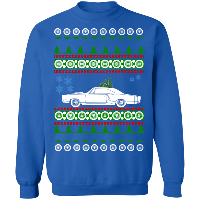 american car or truck like a  SuperBee Ugly Christmas Sweater S105. 1969 super bee