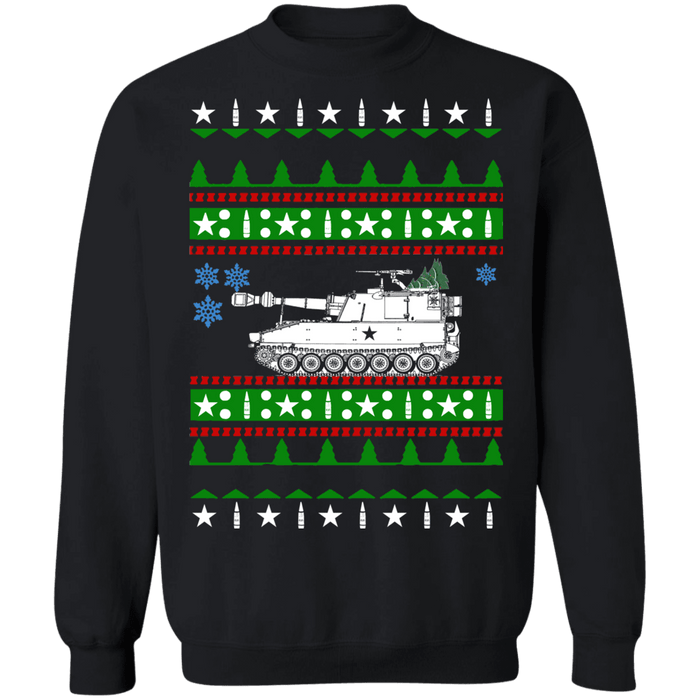 M109 paladin tank ugly christmas sweater sweatshirt