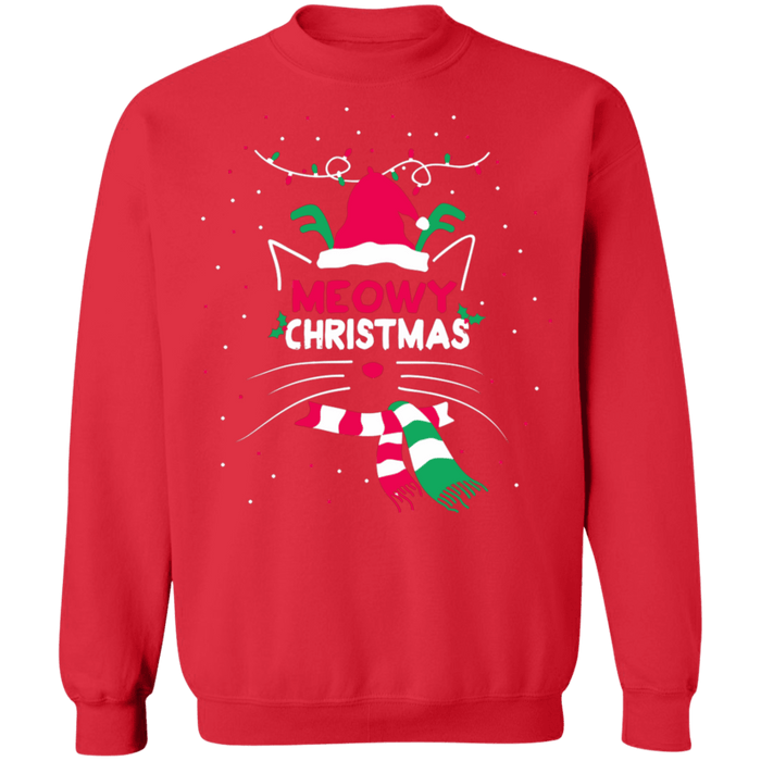 meowy cat face ugly christmas sweater sweatshirt