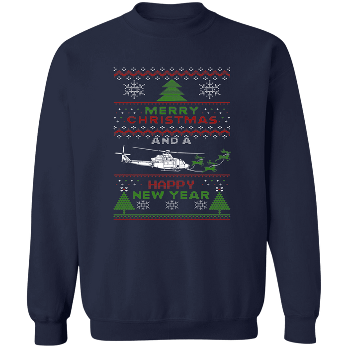 UH-1Y Helicopter Ugly Christmas Sweater Sweatshirt