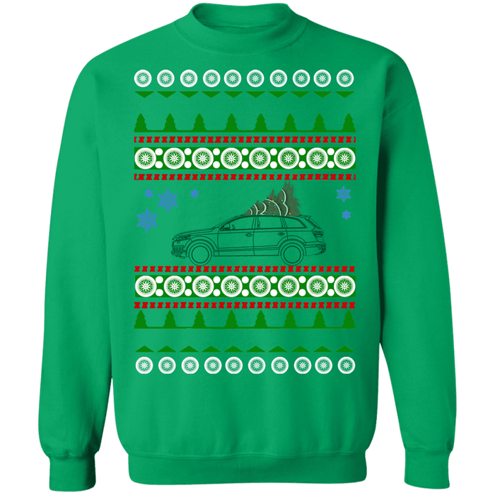 German SUV Outline like Audi Q7 Ugly Christmas Sweater