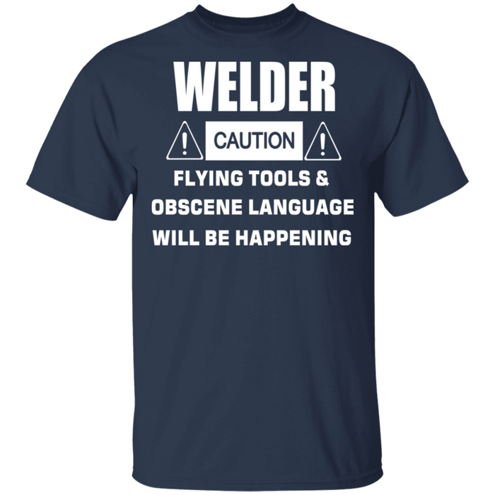 Caution Welder Tools Flying T-shirt