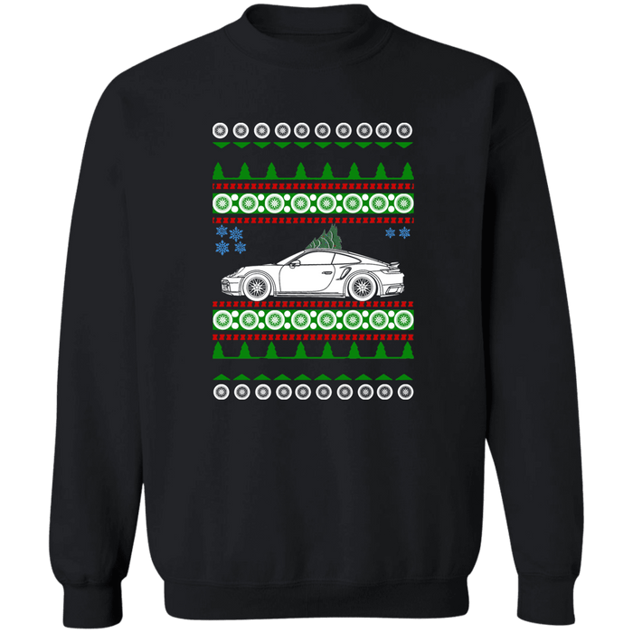 German Car similar to a 992 Turbo Ugly Christmas Sweater Sweatshirt