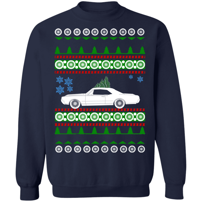 car like a 1st gen 442 Oldsmobile Ugly Christmas Sweater 1967