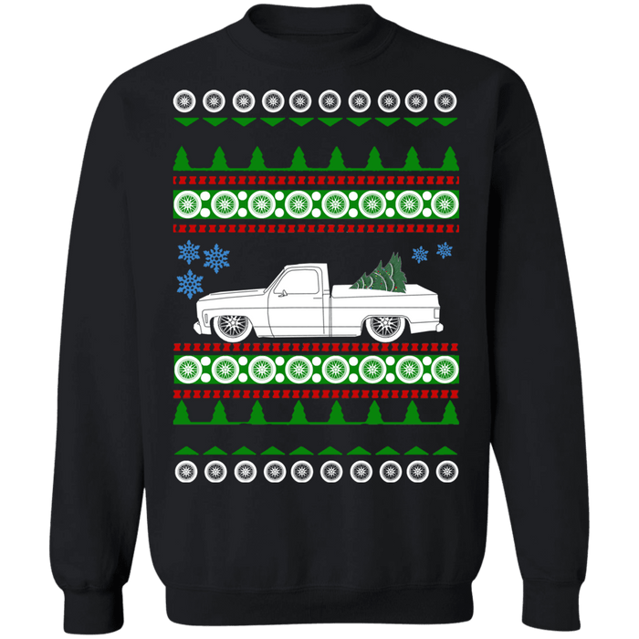 Chevy truck ugly christmas sweater c10 1977 slammed