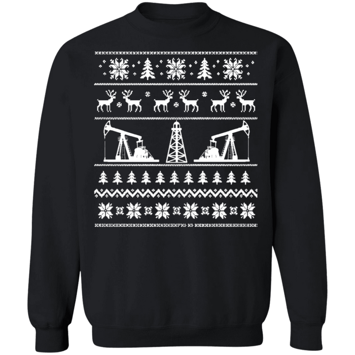 Oil Rigger Ugly Christmas Sweater rig derrick