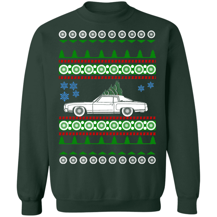 Car like First Generation Chevy Monte Carlo ugly christmas sweater