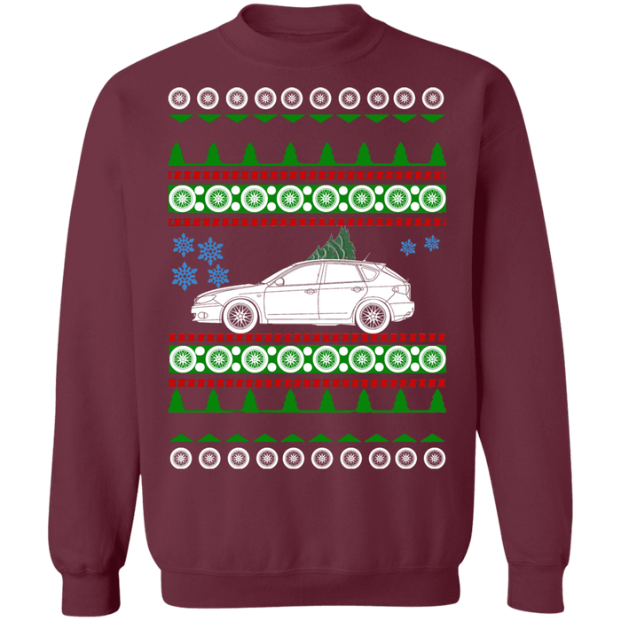 Japanese Car Outback sport 3rd gen ugly christmas sweater 2008 impreza