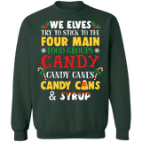 Elves 4 main food groups ugly christmas sweater sweatshirt