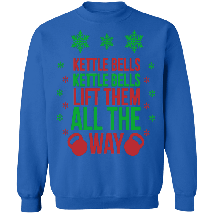 Kettle bells all the way ugly christmas sweater sweatshirt