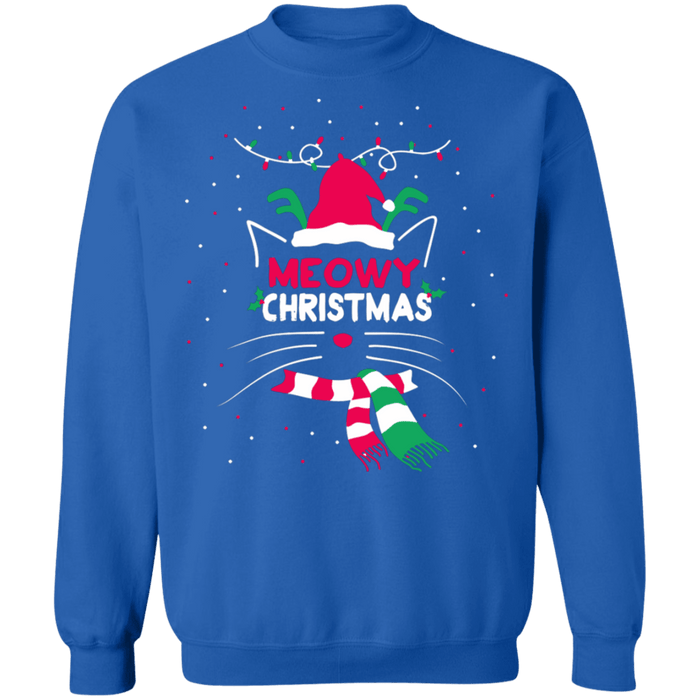 meowy cat face ugly christmas sweater sweatshirt