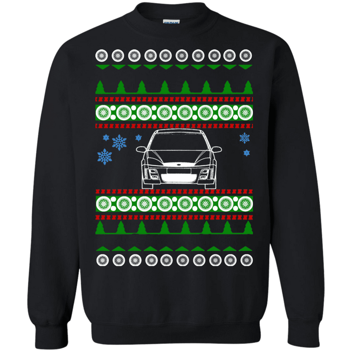 Ford Focus mk1 front outline ugly christmas sweater sweatshirt