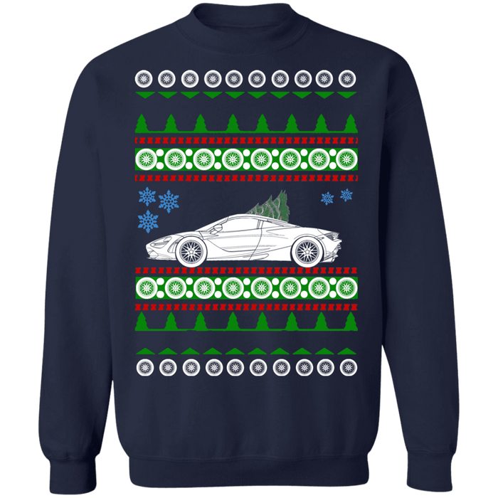 Exotic car Mclaren 720s ugly christmas sweater