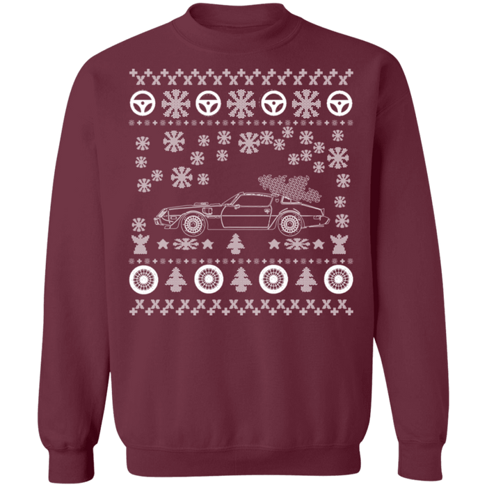 car like a 1979 Firebird Trans Am ugly christmas sweater V2