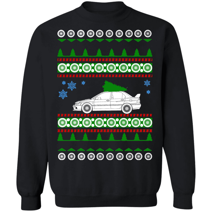 Mitsubishi Lancer Evo Evolution IX 9 Ugly christmas sweater green tree