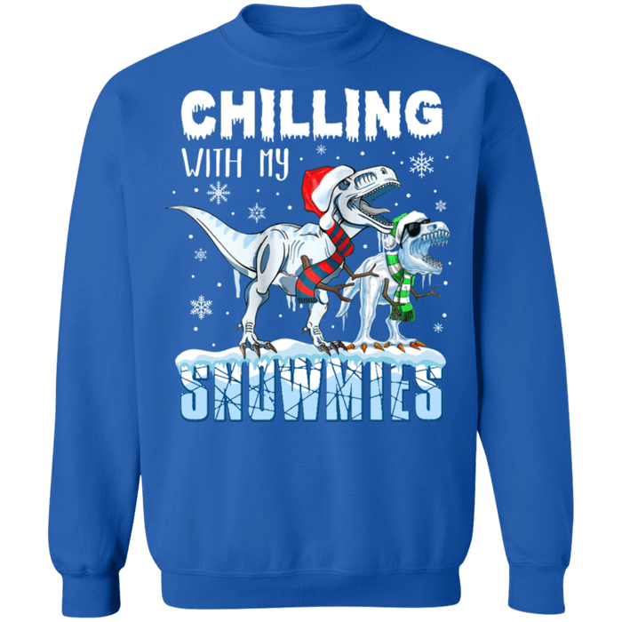 Chilling with my Snowmies T-rex Dinosaurs Ugly Christmas Sweater sweatshirt