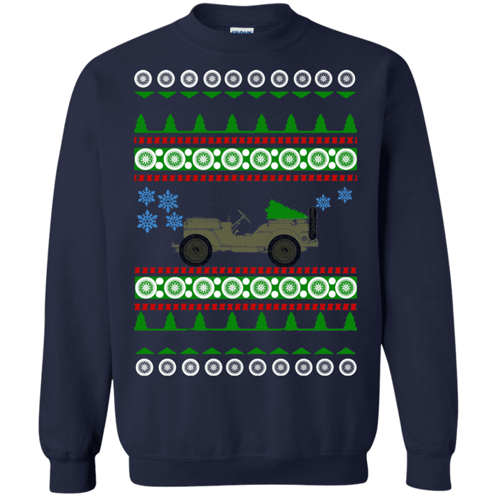 off road american vehicle Willys SK Ugly Christmas Sweater army sweatshirt