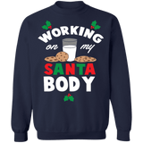 Working on my santa body ugly christmas sweater sweatshirt