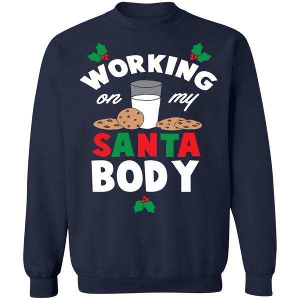 Working on my santa body ugly christmas sweater sweatshirt