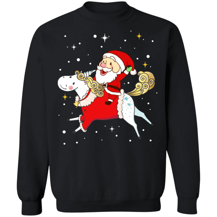 Santa Riding a Unicorn Ugly Christmas Sweater sweatshirt