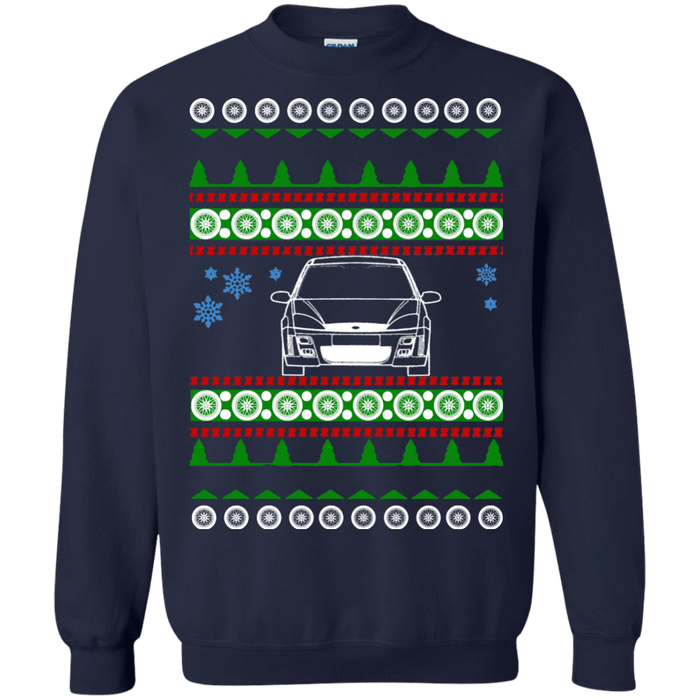 Ford Focus mk1 front outline ugly christmas sweater sweatshirt