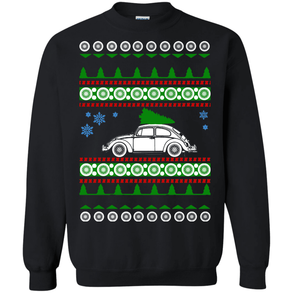 German car Bug Beetle 1953 Oval Window Ugly Christmas Sweater car like a sweatshirt