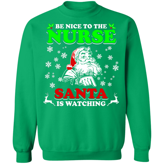 Be Nice to the nurse 5 Ugly Christmas Sweater Sweatshirt