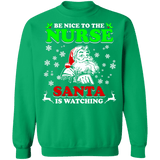 Be Nice to the nurse 5 Ugly Christmas Sweater Sweatshirt