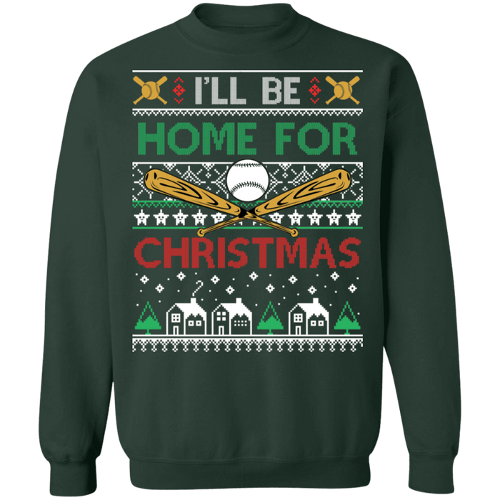 I'll be home for the holidays Baseball Player Ugly Christmas Sweater sweatshirt