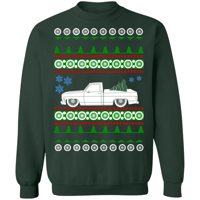 Chevy truck ugly christmas sweater c10 1977 slammed