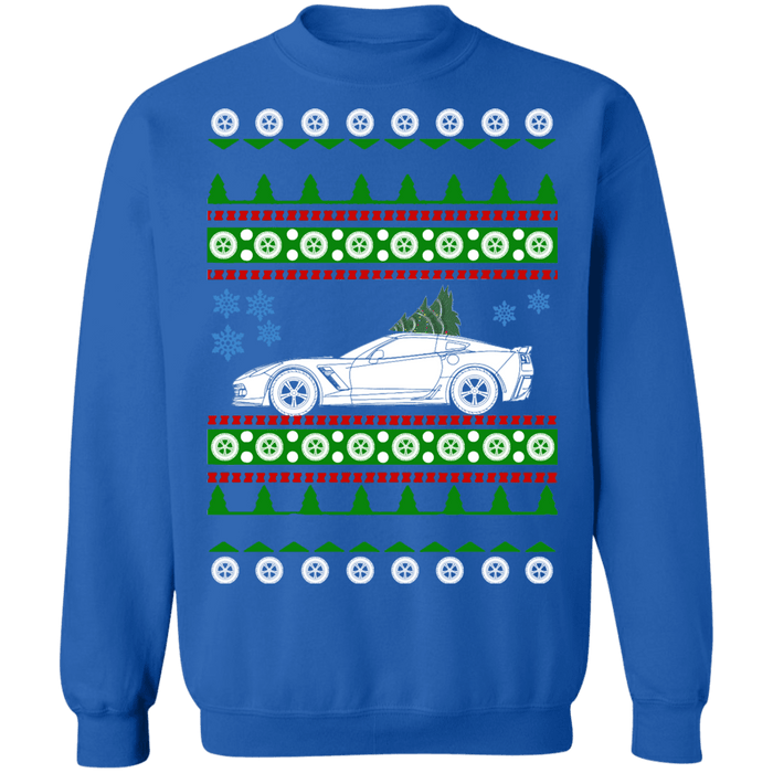 Corvette C7 Ugly Christmas Sweater Sweatshirt V3