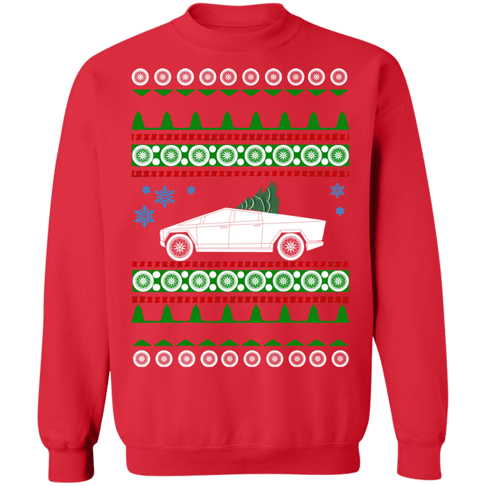 Electric Truck like Tesla CyberTruck Ugly Christmas Sweater Sweatshirt sweatshirt