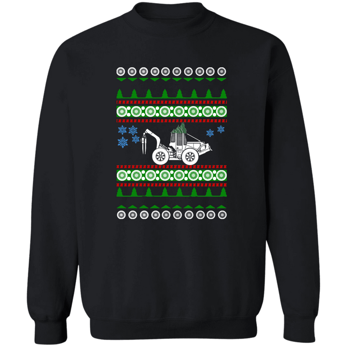 Log Skidder Forestry Ugly Christmas Sweater Sweatshirt