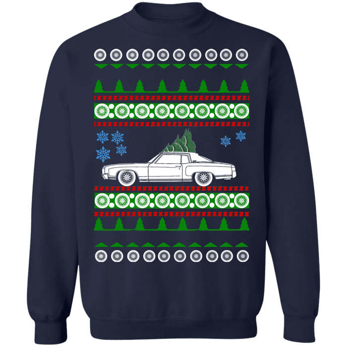 Car like First Generation Chevy Monte Carlo ugly christmas sweater