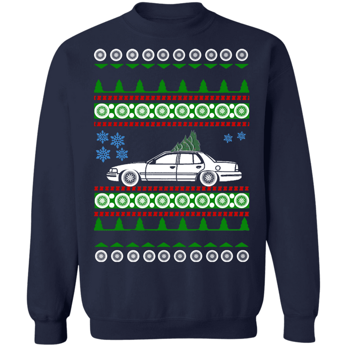 Car like 2nd gen Ford Crown Victoria Ugly Christmas Sweater Sweatshirt