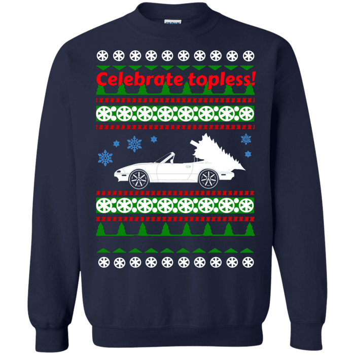 Mazda Miata Celebrate Topless ugly Christmas Sweater sweatshirt