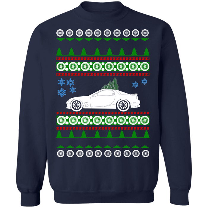 Car like a 3rd gen Rx-7 Ugly Christmas Sweater Sweatshirt new tree