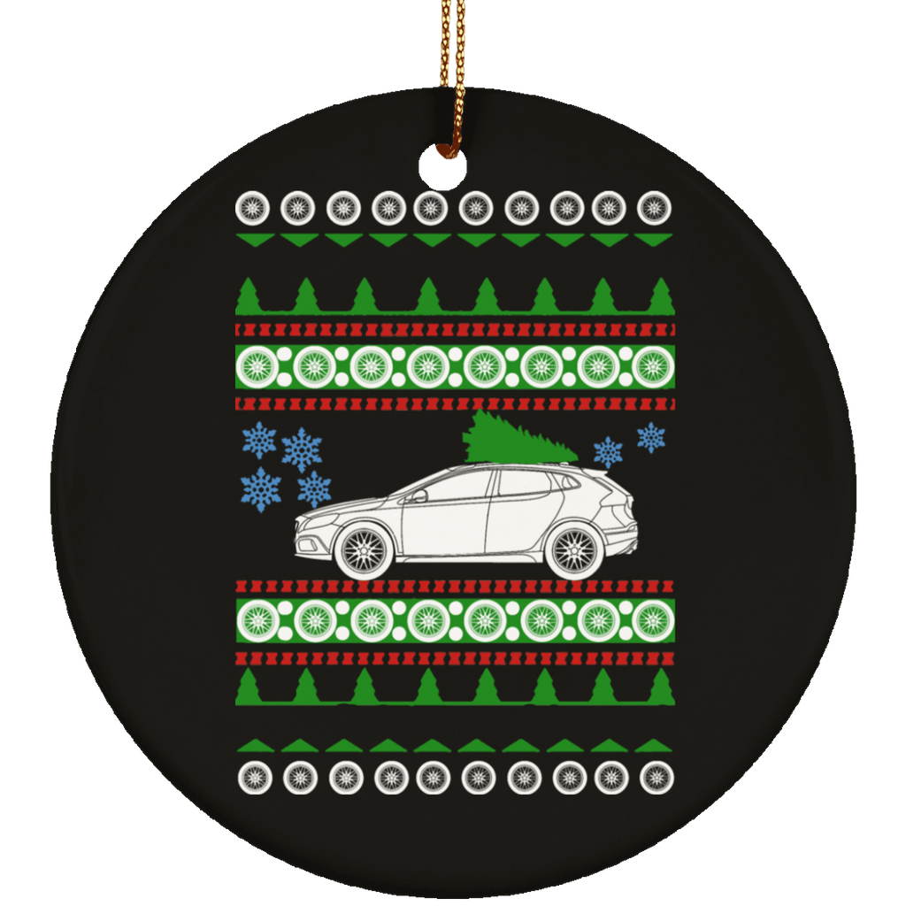 Volvo V40 ugly Christmas Sweater Ornament