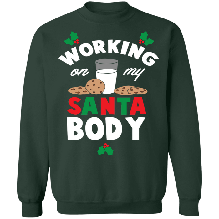 Working on my santa body ugly christmas sweater sweatshirt