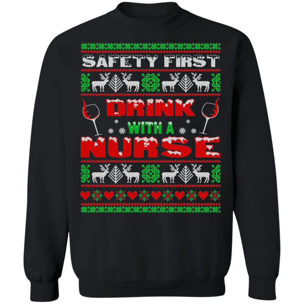 Drink with a Nurse Ugly Christmas Holiday Sweater sweatshirt