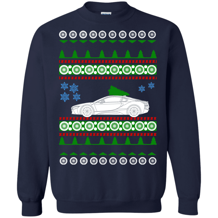 Electric Car BMW i8 Ugly Christmas Sweater sweatshirt