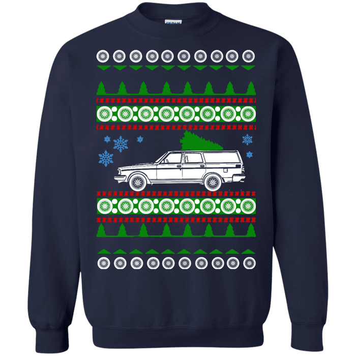 Swedish Car like a  245 Wagon Ugly Christmas Sweater Crewneck sweatshirt