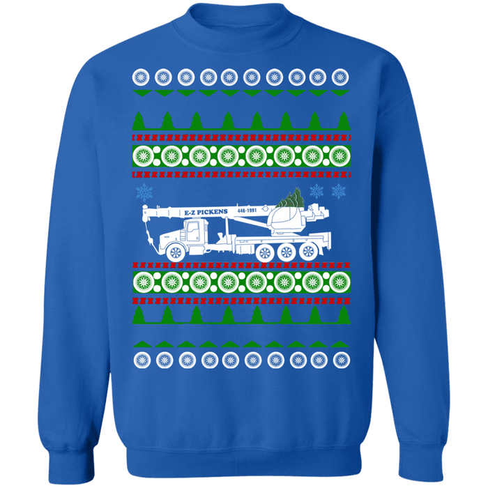 Large Mobile Crane Truck Operator ugly christmas sweater