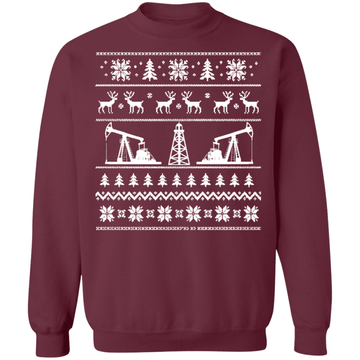 Oil Rigger Ugly Christmas Sweater rig derrick