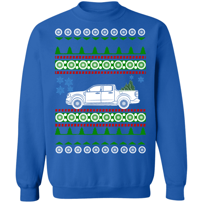 Truck like a Ford Maverick Electric Ugly Christmas Sweater