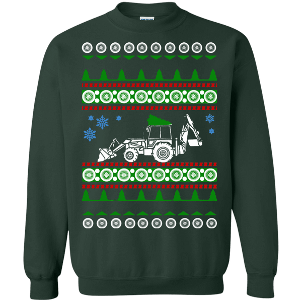 Backhoe ugly christmas sweater heavy equipment construction